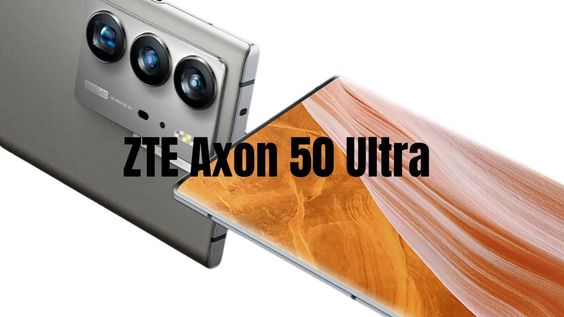 Image of the ZTE Axon 50 Ultra, showcasing its sleek design with a large AMOLED display, premium glass back, and sophisticated rear camera setup.