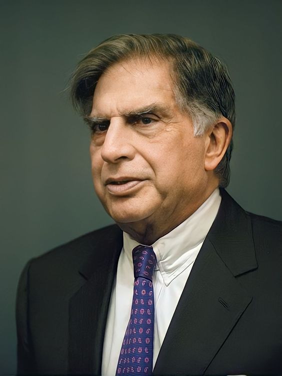 Portrait of Ratan Tata, esteemed Indian industrialist and philanthropist